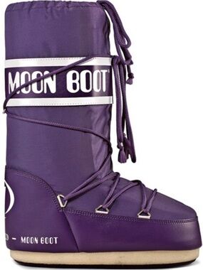 Moon Boot Purple Women's Winter Boot with White Logo Band